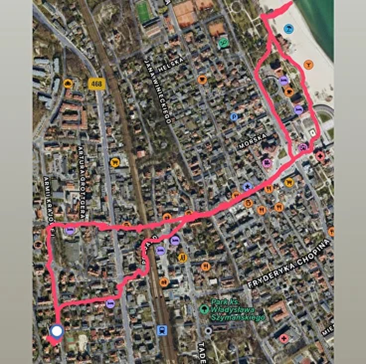 Маршрут прогулянки на карті